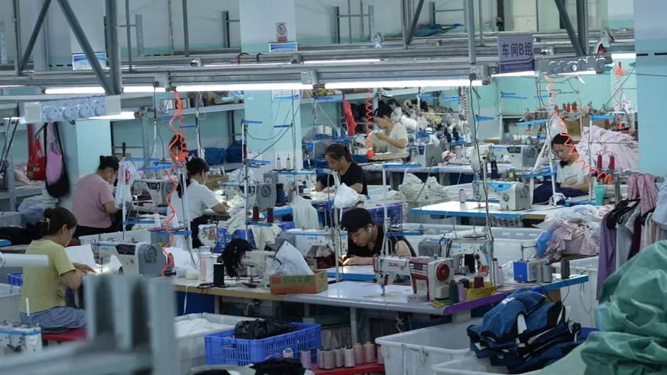 The Cynida production floor with sewing lines in operation
