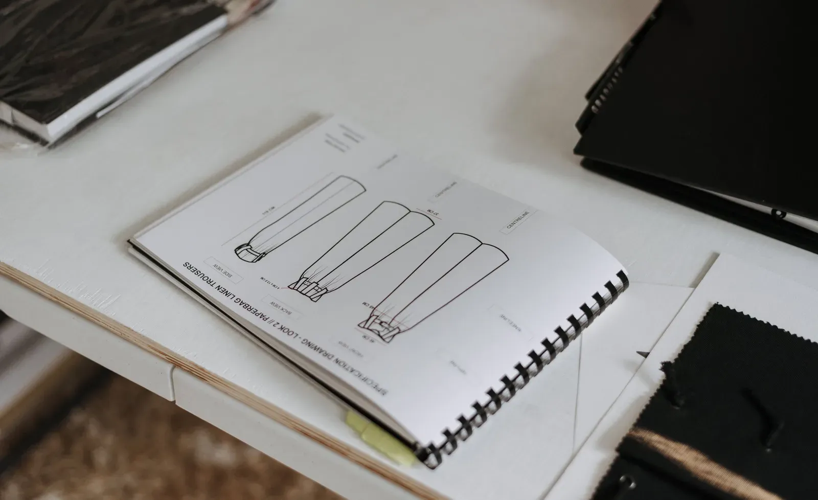 Fashion specification sketches prepared for a focused clothing range